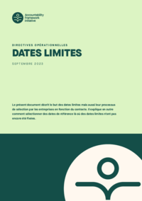 Directive opérationnelle : Dates limites