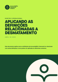 Orientação Operacional: Aplicando as Definições Relacionadas a Desmatamento