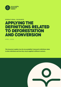 Operational Guidance: Applying the Definitions Related to Deforestation, Conversion